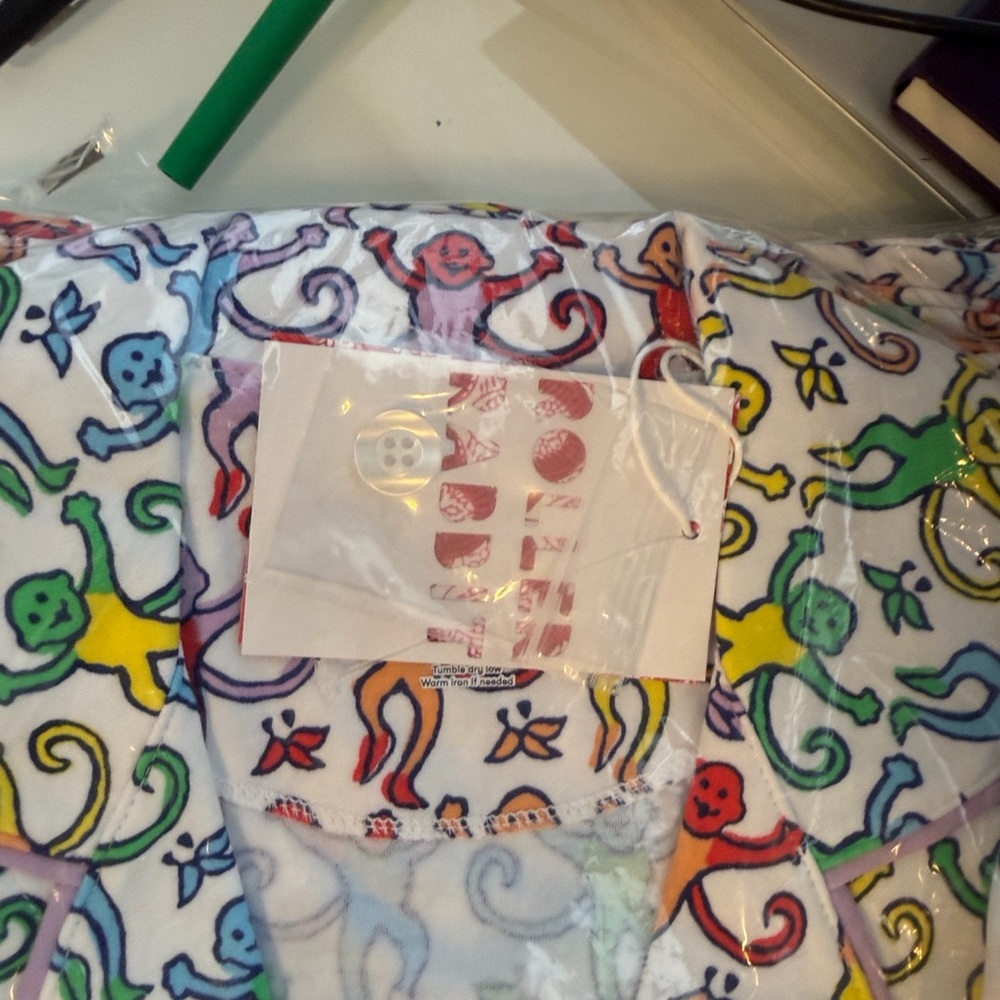 Roller Rabbit Multicolor Monkey Print Pajama Set - Picture 4 of 8
